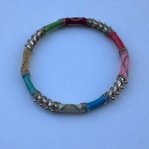 Single Enamel Gold Tone Bangle Bracelet